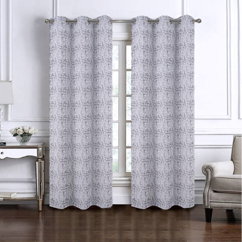 Luca Woven Jacquard Window Curtain Panel Set 84"