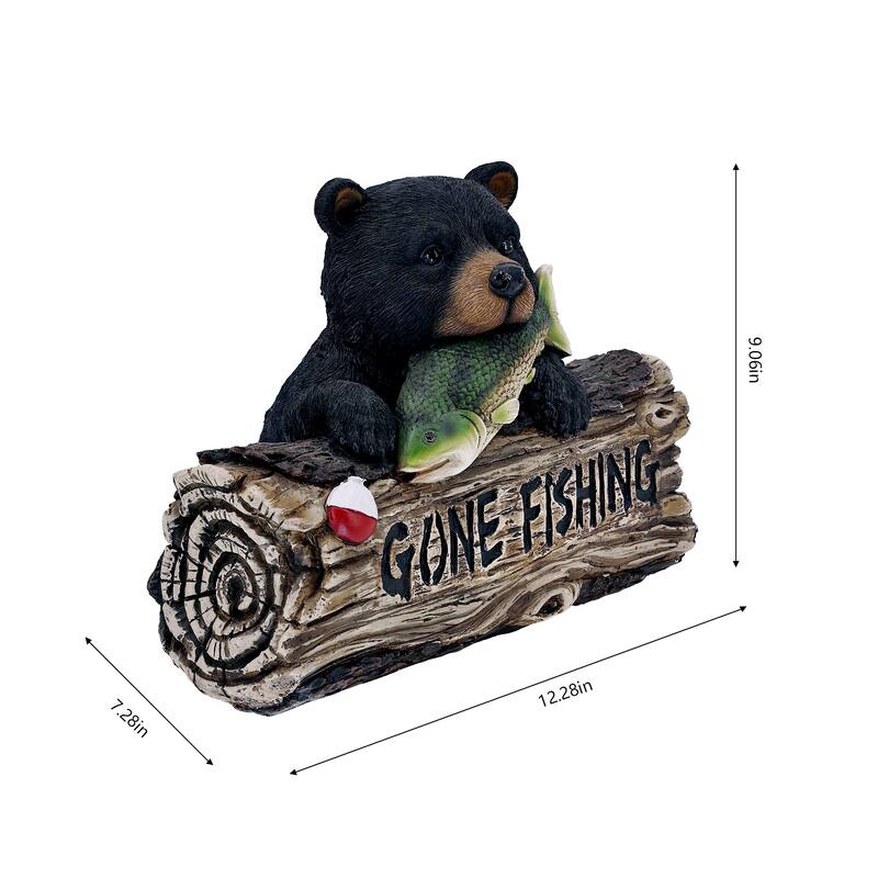 Black Bear W/Gone Fishing Sign