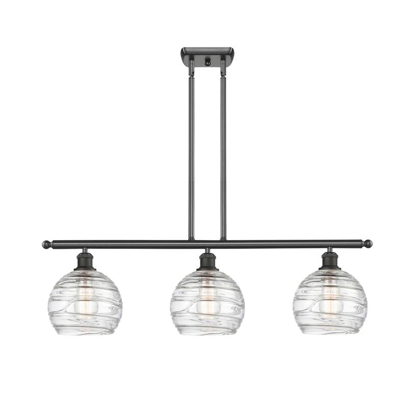 Innovations Lighting 516-3I-11-36 Athens Linear Athens 3 Light 36" - Clear Deco Swirl / Oil Rubbed Bronze