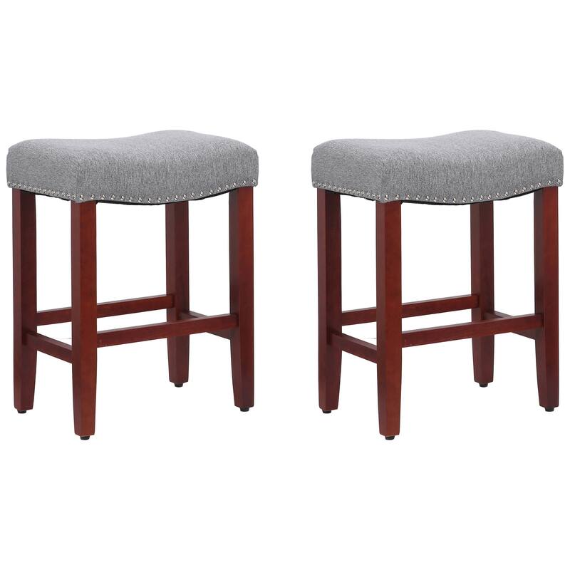 Jameson Upholstered Polyester Cherry 24 Inch Counter Stool (Set Of 2)
