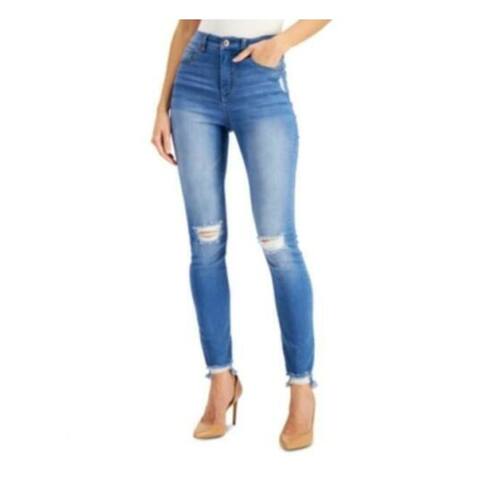 INC DENIM Womens Blue Distressed Skinny Jeans Size 10/30 - 10\30