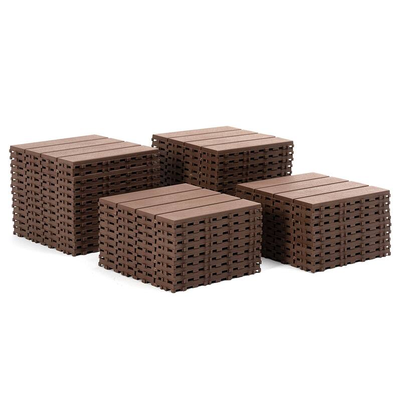 1 ft. x 1 ft. Outdoor Patio Deck Tiles, Garage Floor Tiles(Box of 44)