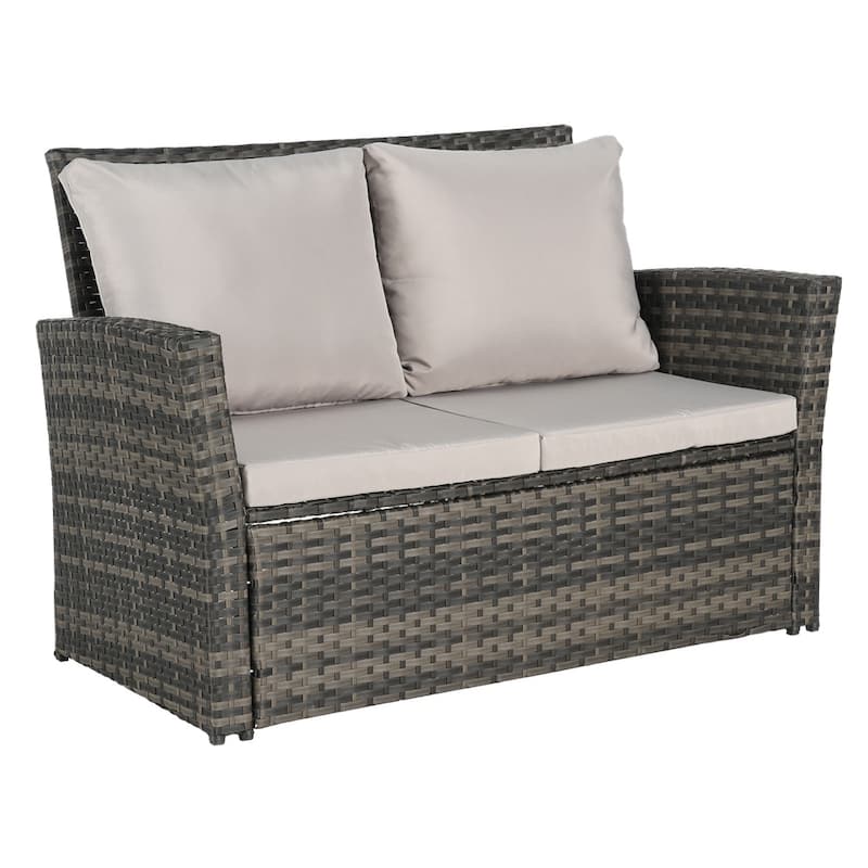 4 Pieces Outdoor Patio Furniture Sets,Garden Rattan Chair Wicker Set - N/A