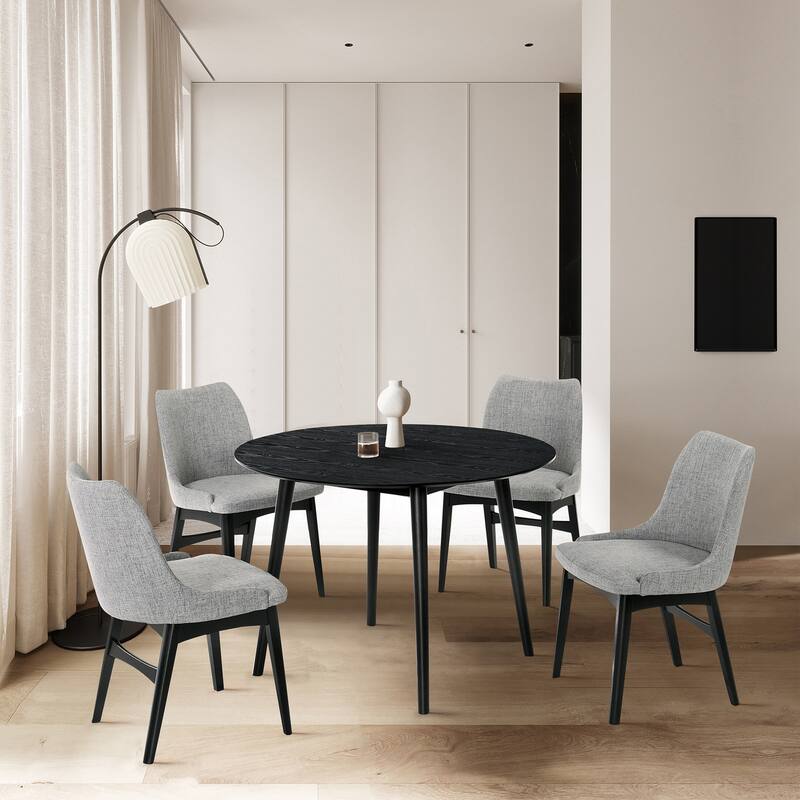 Round Dining Set 5 Piece Wood Table and Chairs Modern Kitchen Set