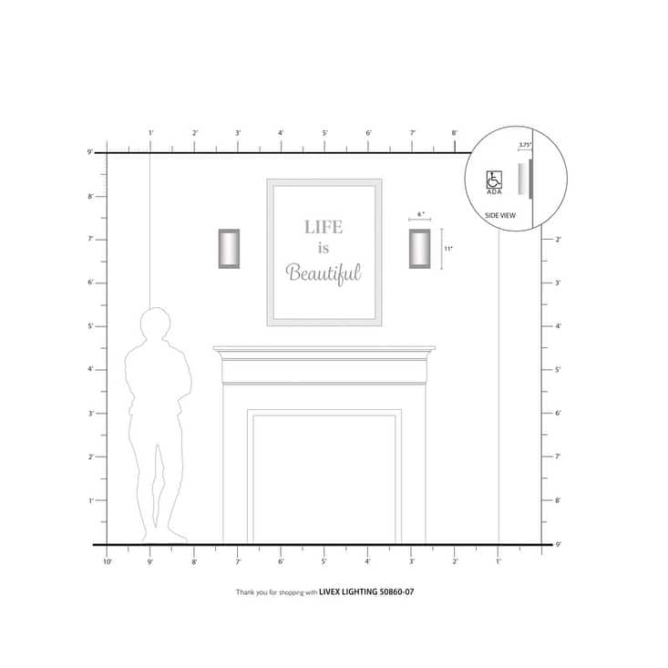 Livex Lighting 1-Light Bronze Wall Sconce, 50860-07 - 6" W 11" H 3.75" EXT