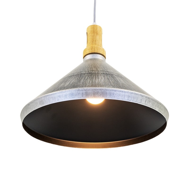 Yosemite Home Decor Gris Plateado Collection Large Triangle Pendant - 15.70 x 15.7 x 13.5