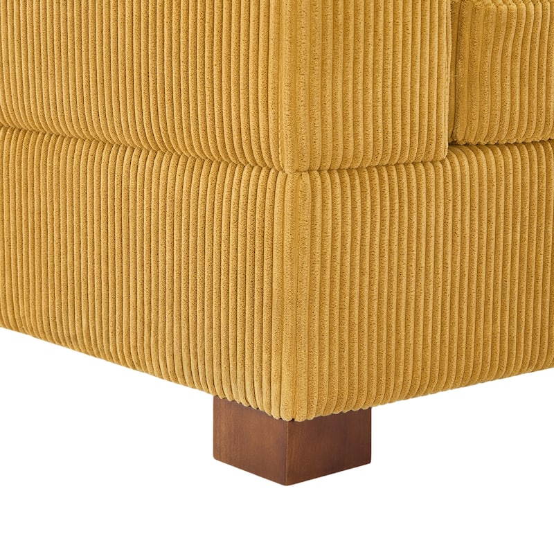 Upholstered Corduroy Modular Sectional Sofa with 2 throw pillows