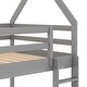 preview thumbnail 7 of 16, Twin over Twin Low Bunk Bed, House Bed Design with Ladder for Imaginative Play, Pine Wood and MDF
