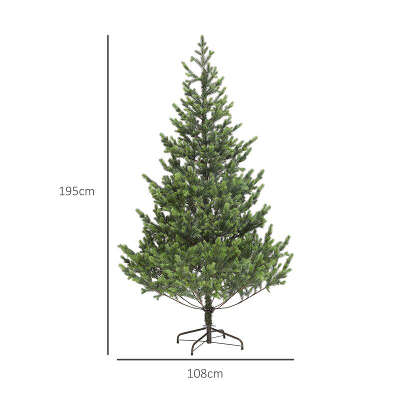 Realistic 6ft Cedar Artificial Christmas Tree with Pre-Attached Branches and Stable Steel Base Xmas Tree for Home Office