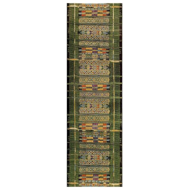 Liora Manne Marina Tribal Stripe Indoor/Outdoor Rug - 1'11" x 7'6" - Green