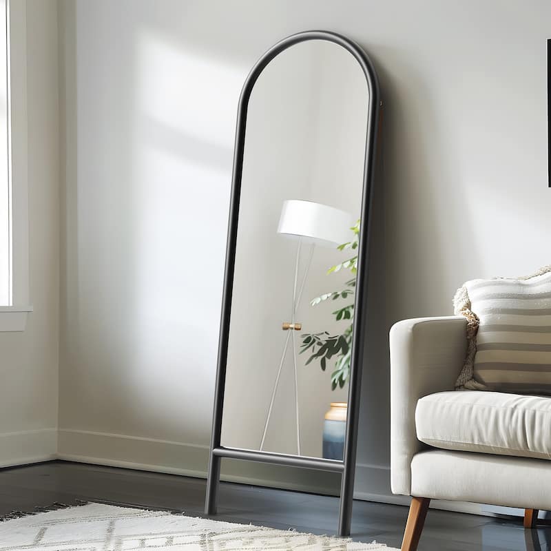 Wooden Frame Ladder-Style Wall Mirror - 64*21