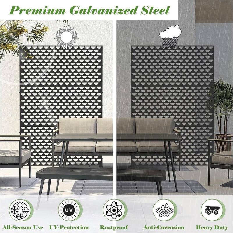 Metal Privacy Screens and Panels with Free Standing