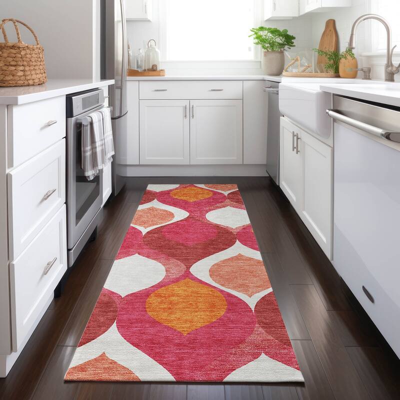Machine Washable Indoor/ Outdoor Chantille Geo Contemporary Rug