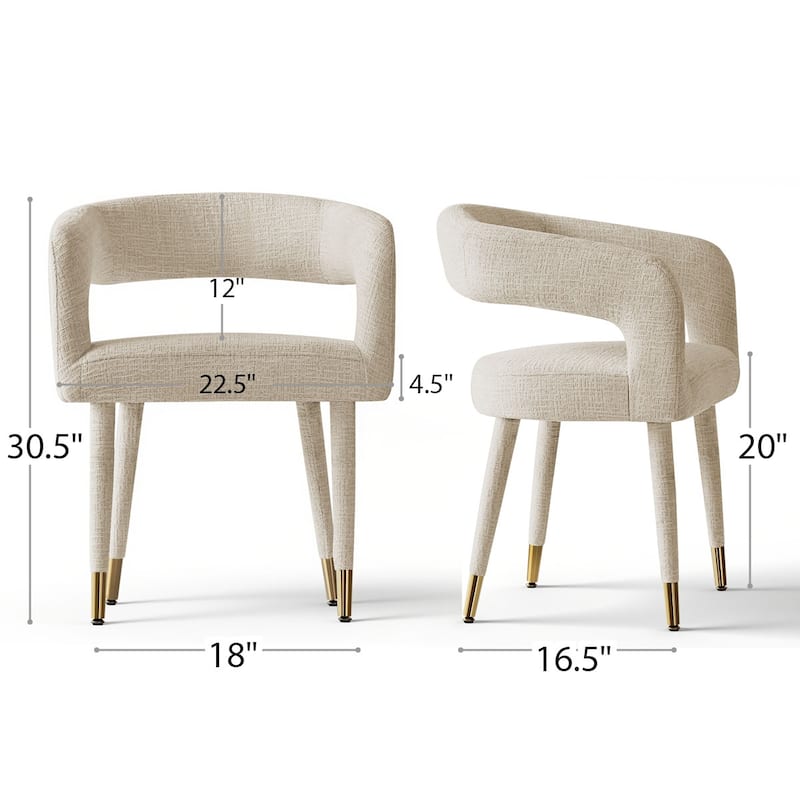Modern Upholstered Dining Chairs with Arm (Set of 2)