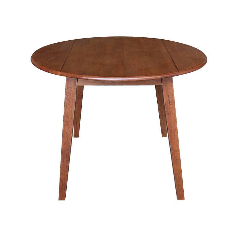 42 in. Solid Wood Round Dual Drop Leaf Table