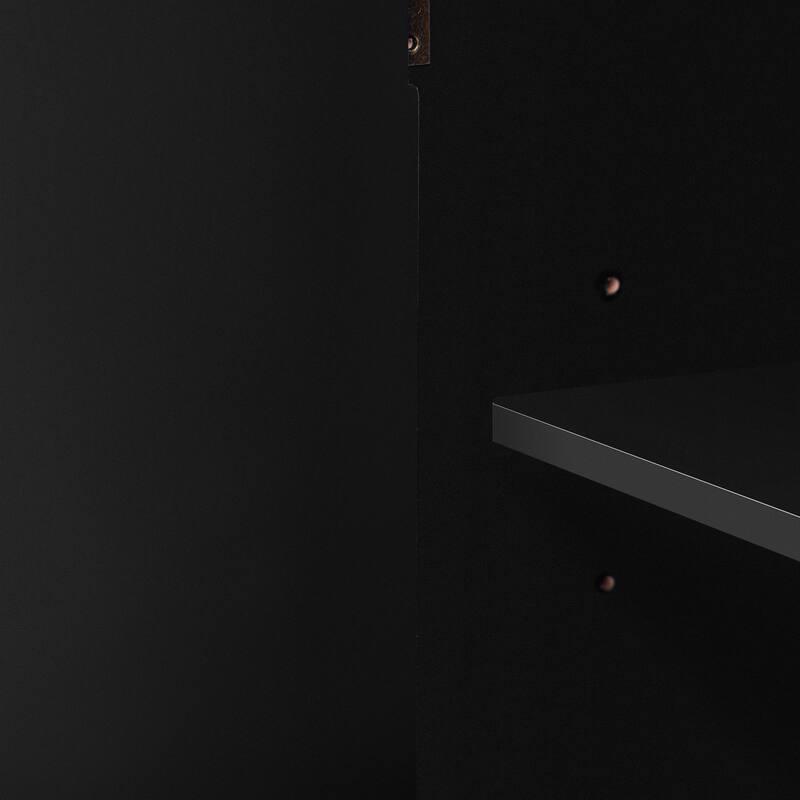Curved Design Storage Cabinet with Adjustable Shelves and Drawer