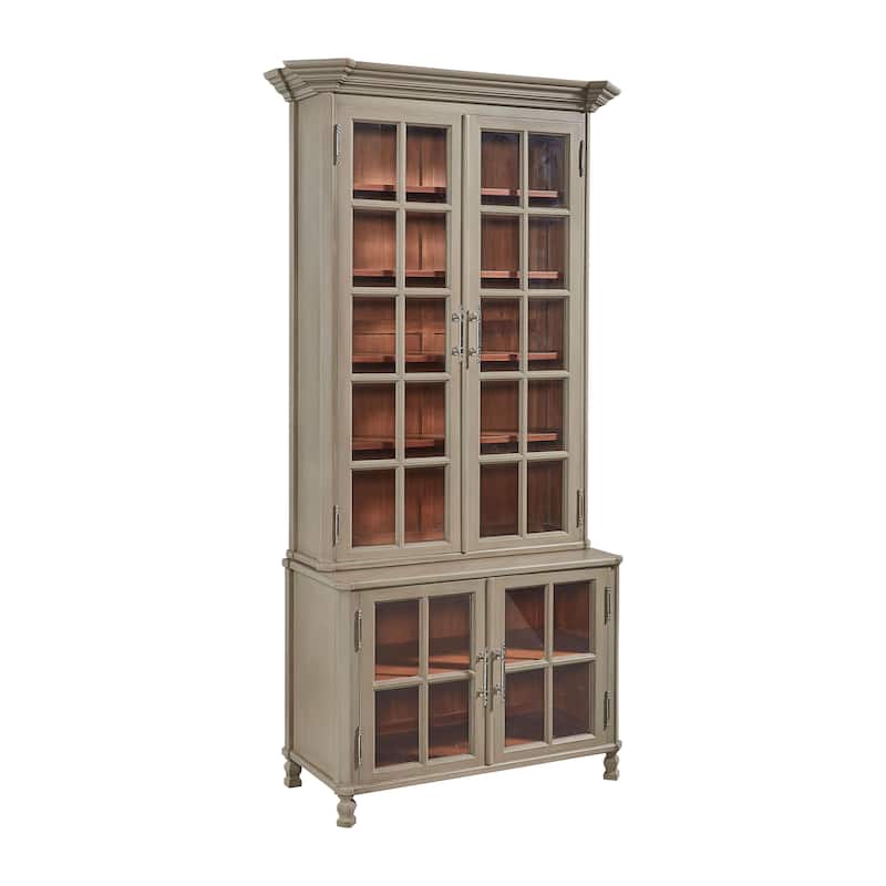 Toledo Traditional Mahogany Display Case with Silver Hardware