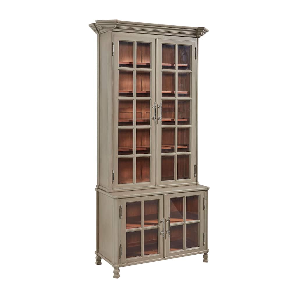 Toledo Traditional Mahogany Display Case with Silver Hardware