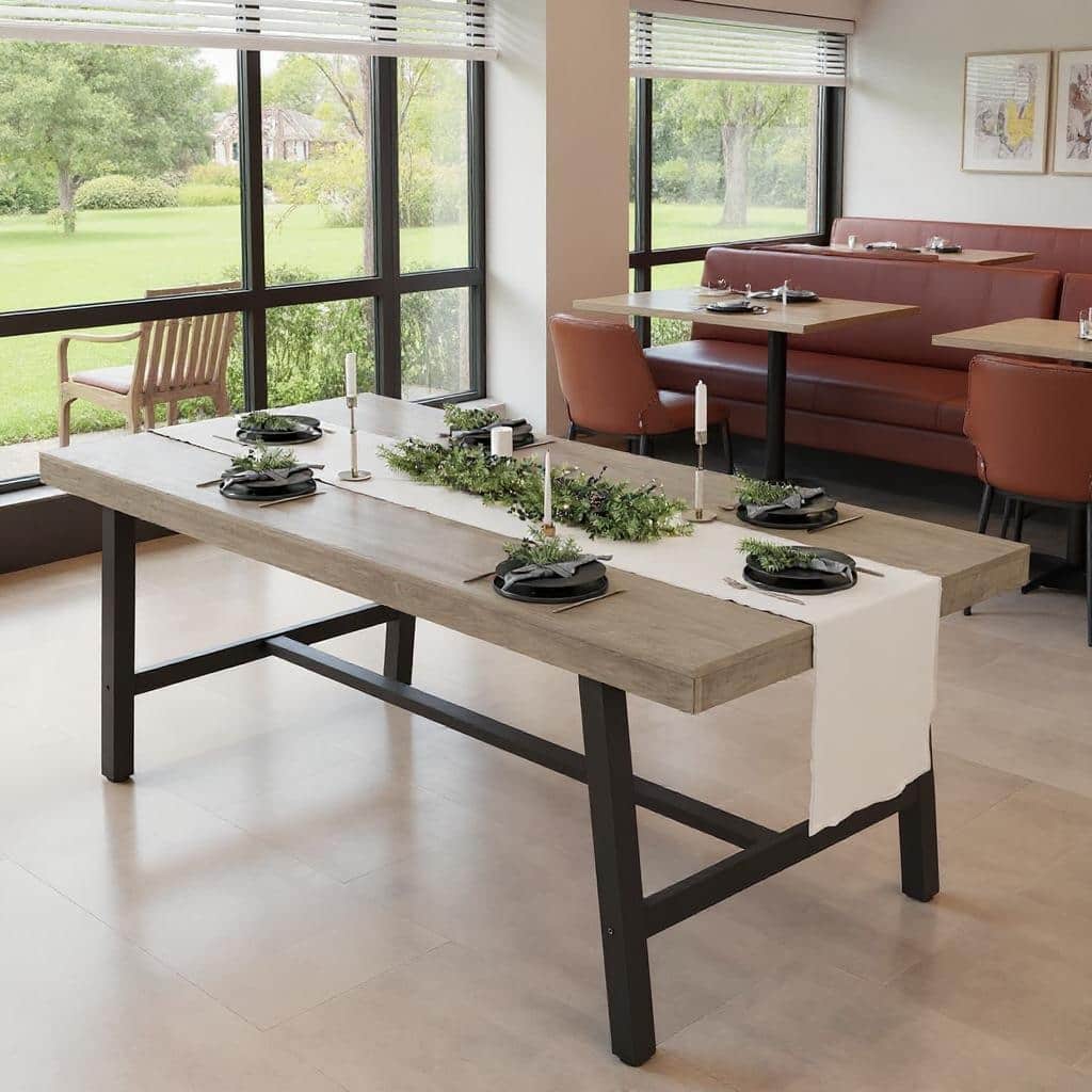 71 Inch Rectangular Dining Table, with Adjustable Feet