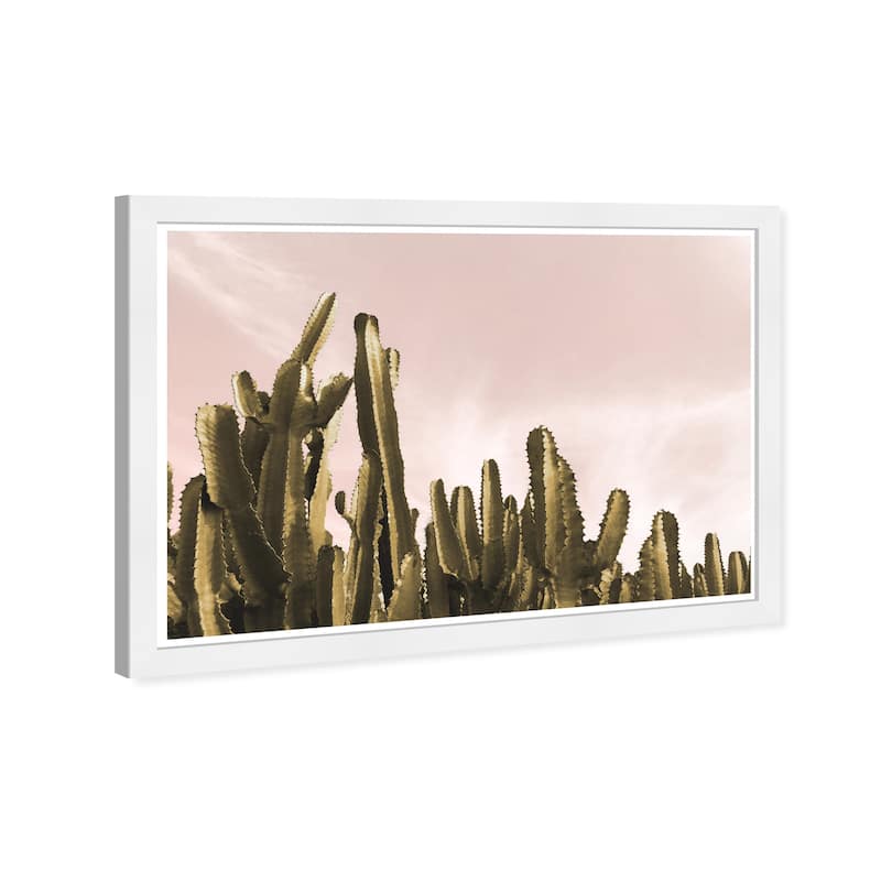 Wynwood Studio 'Dream Landscape Cactus' Floral and Botanical Green Wall Art Framed Print