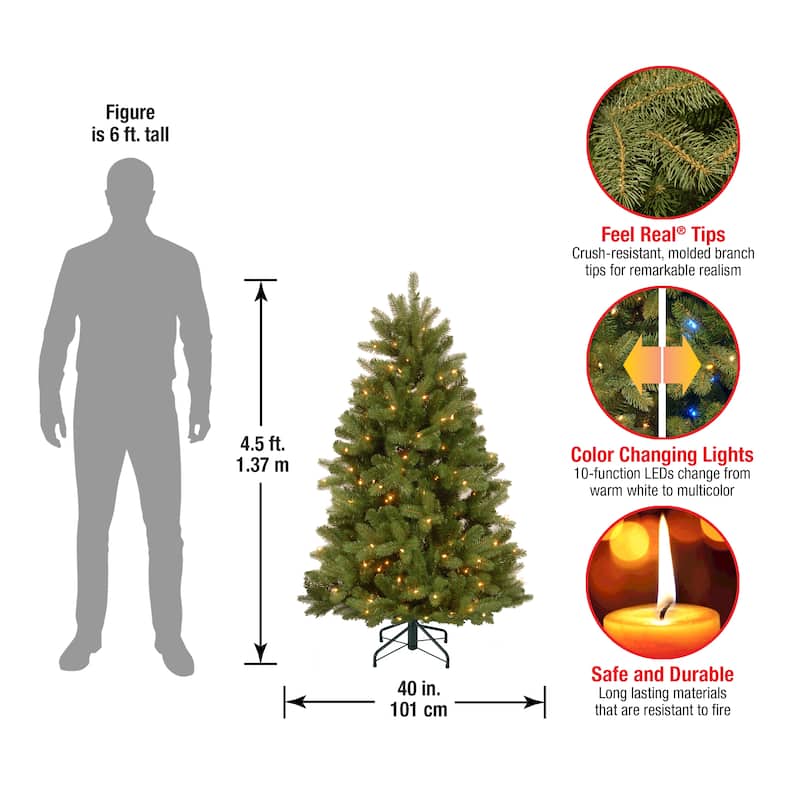 National Tree Company 4.5 ft. Newberry Spruce Tree with Dual Color LED Lights - 4.5 Foot