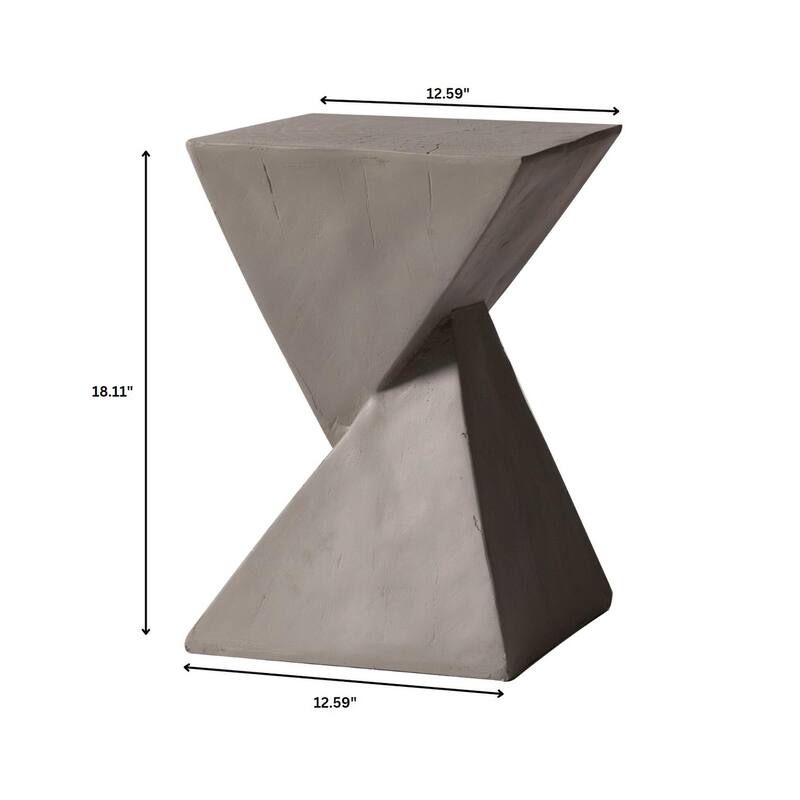 13-Inch Square Side Table in Fiberstone Modern Accent Side Table for Indoor and Outdoor Glint Series
