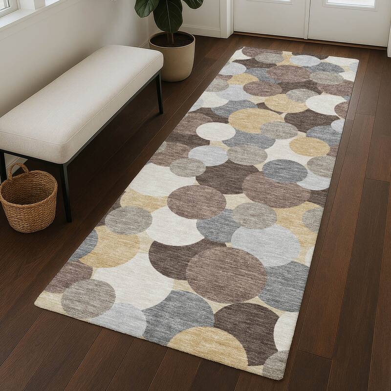 Machine Washable Indoor/ Outdoor Mucho Bubbles Chantille Rug