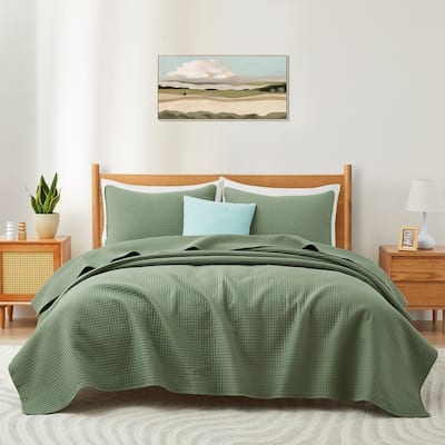 3-Piece Reversible Ultra Lighweight Coverlet Premium Microfiber Bedspread Quilt Set