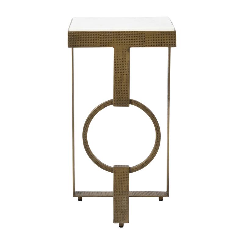 Sagebrook Home Modern Glam Iron Marble Top Coffee or Accent Table