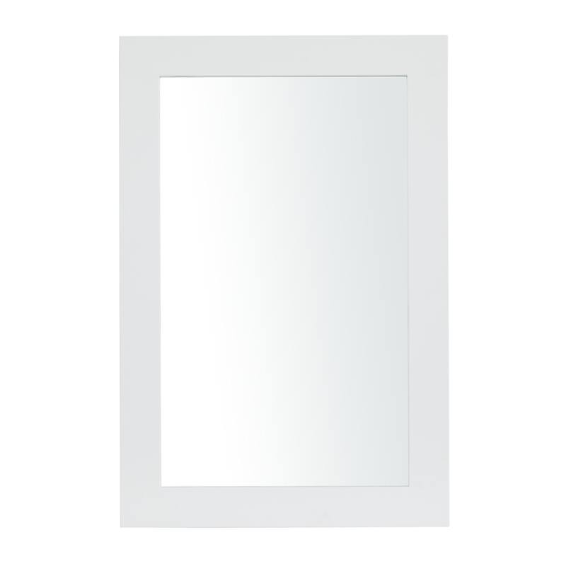 Wooden Rectangular Minimalistic Room Wall Mirror - White or Black - Roche River Decor - White - 24"W, 36"H