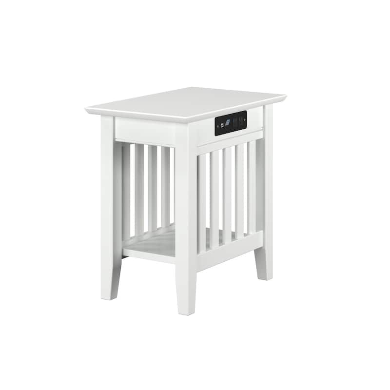 Side Table with USB Charger - HomeStock Accent Table for Couch & Chair - Modern Living Room Table - 14