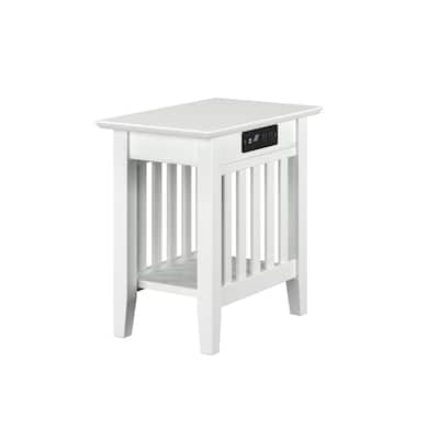 Side Table with USB Charger - HomeStock Accent Table for Couch & Chair - Modern Living Room Table - 14