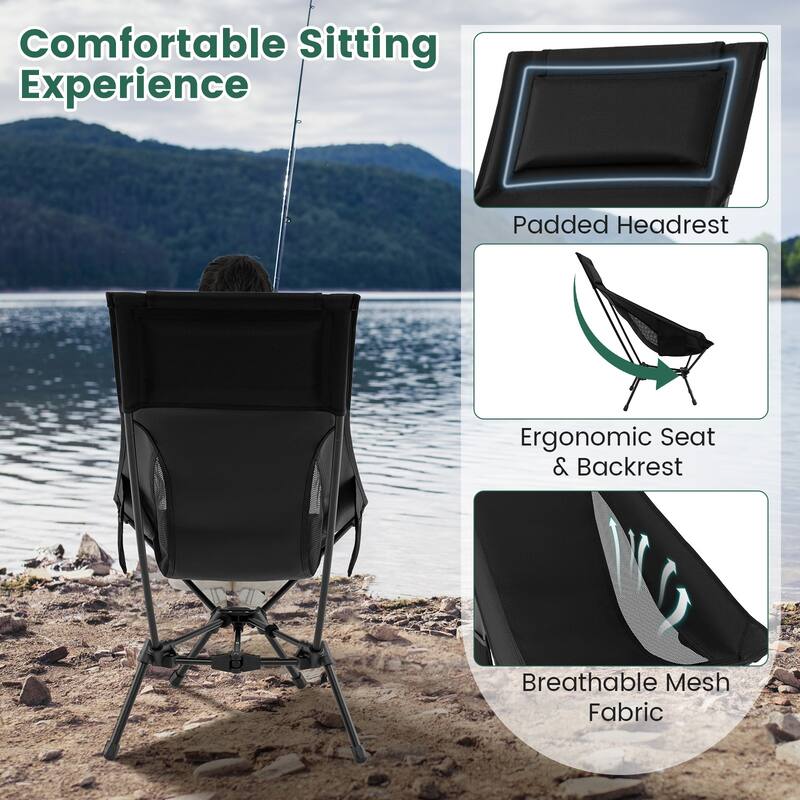 Gymax Ultra-Lightweight Camping Chair Portable Lawn Chair w/Triangular