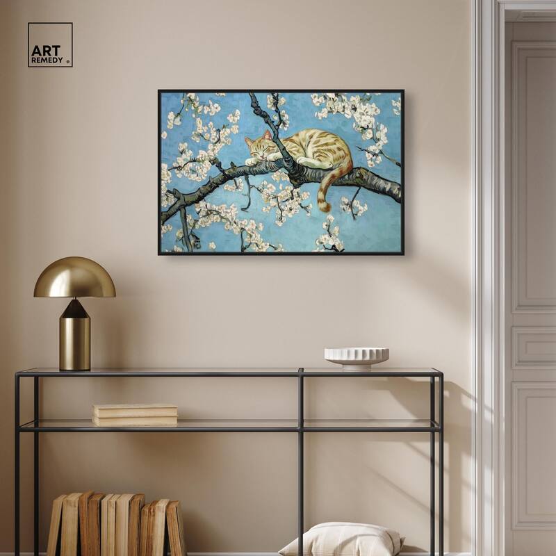 Autumn Blossom Kitten Canvas by Art Remedy