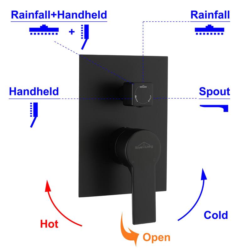 Clihome 10" Wall Mount Single-Handle 1-Spray Tub and Shower Faucet