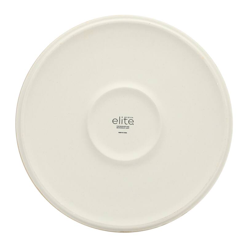 Gibson Elite Echo Bay 12 Piece Porcelain Reactive Glaze (Service for 4) Ceramic Plates and Bowls Dinnerware Set