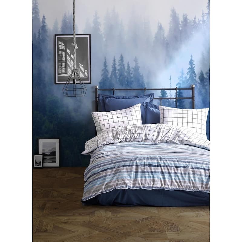 SUSSEXHOME Off White Full Size Duvet Cover Set Blue,Hypoallergenic - Full