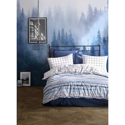 SUSSEXHOME Off White Full Size Duvet Cover Set Blue,Hypoallergenic