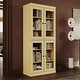 preview thumbnail 64 of 200, 100% Solid Wood 6-Shelf Bookcase with Optional Doors by Palace Imports 4 Dr Glass - Yellow