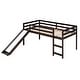 preview thumbnail 31 of 46, Twin Size Loft Bed with Slide, Multifunctional Design, White