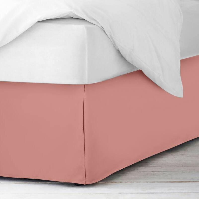 Clara Clark Pleated Bed Skirt-14 inch Tailored Drop - Soft Double Brushed Premium Microfiber Ruffle Bed Skirt - Includes 8 Pins