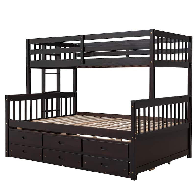 Bunk Bed with Trundle , Separable Bunk Bed with Drawers for Bedroom