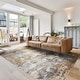 preview thumbnail 122 of 173, Gertmenian Crystal Print Soft Flat Pile Polyester Slip Resistant Washable Indoor Printed Area Rug Collection 6' x 9' - Kaori Light Grey - Rectangle