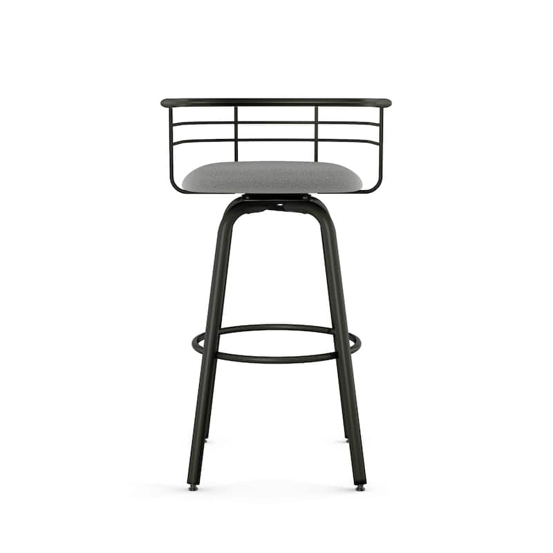 Amisco Turbo Swivel Bar Stool with Distressed Wood Seat