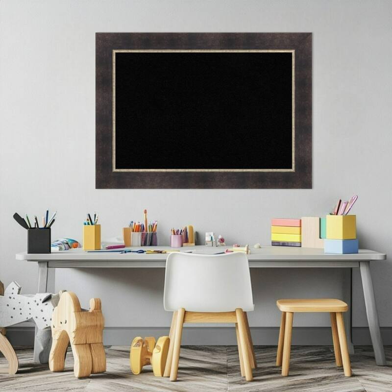 Odin Antique Bronze Wood Framed Cork Board - Bulletin Board, Organization Board, Pin Board