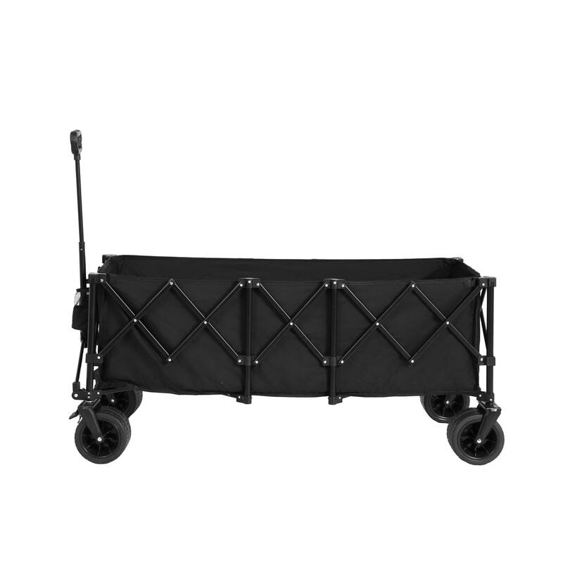 Foldable Wagon with All-Terrain Wheels & Drink Holders, 220lb Capacity