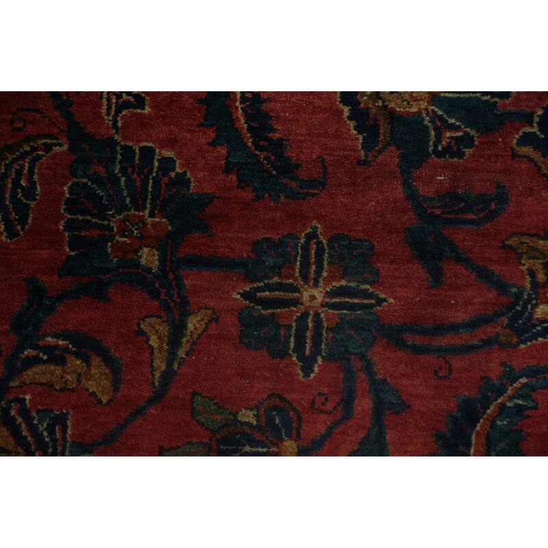 Hand Knotted Oriental 100% Wool Carpet Traditional Floral Pink Bidjar Area Rug - 9' 11'' X 7' 9''