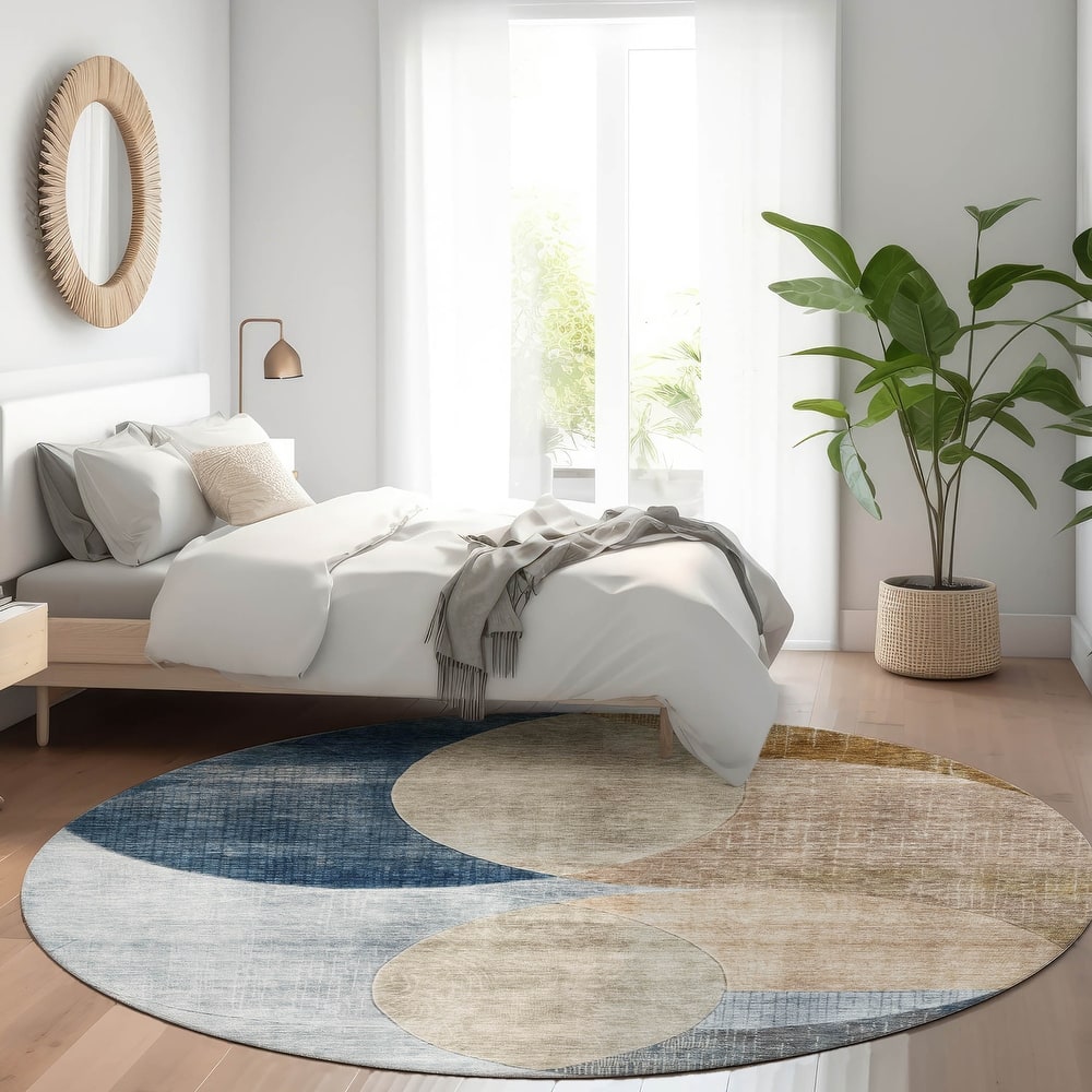 Machine Washable Indoor/ Outdoor Contemporary Deco Chantille Rug