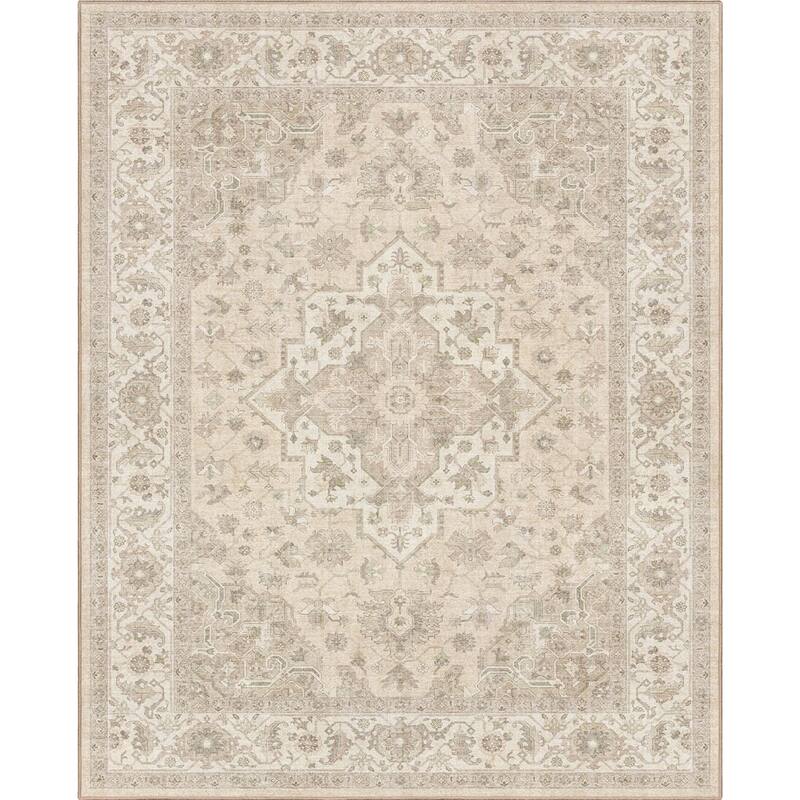 Well Woven Apollo Summit Medallion Orinetal Low Pile Easy Clean Rug