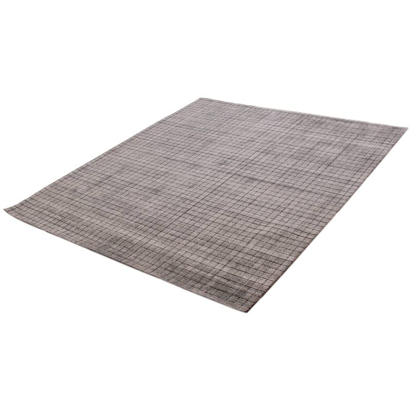 ECARPETGALLERY Hand Loomed Kashkuli Gabbeh Light Grey Silk Rug - 8'0 x 9'5